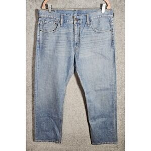 Levis 569 Loose Straight Jeans Mens Size 34x32 Blue Medium Wash Denim Cotton